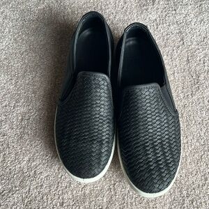 Ecco slip on sneakers, size 38, black with white bottoms